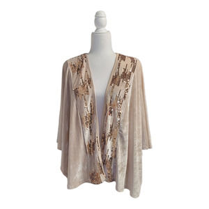 Marc New York Women's Champagne Sequin Open Top Kimono One Size Gold